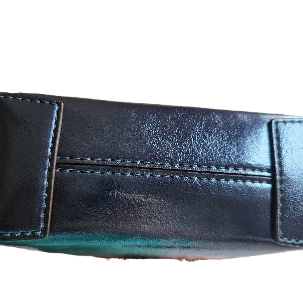 Mercer Extra-Small Patent Crossbody Bag Metallic Teal Blue - Picture 8 of 16